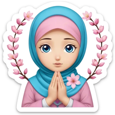 Turkish beautiful finish Konya girl blue eyes with sakura turkis hijab and dua  sticker