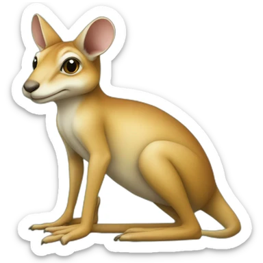 Kangourou avec sur son dos une grenouille sticker