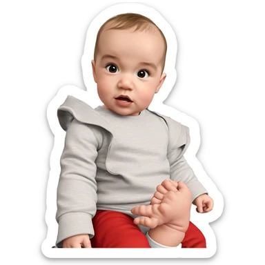 baby boy in a chair sticker