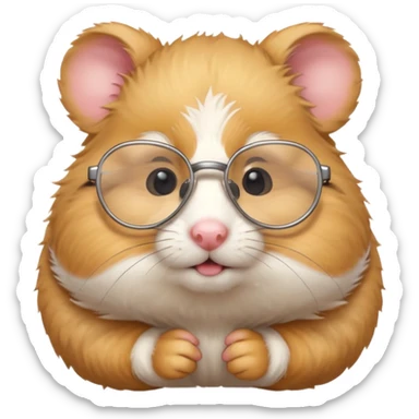 CUTE GOLDEN HAMSTER WITH GLASSES EDIT THE VIDEO sticker
