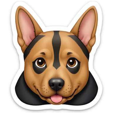 Pit bull/german shepherd mixed dog colored like a German shepherd with floppy ears sticker