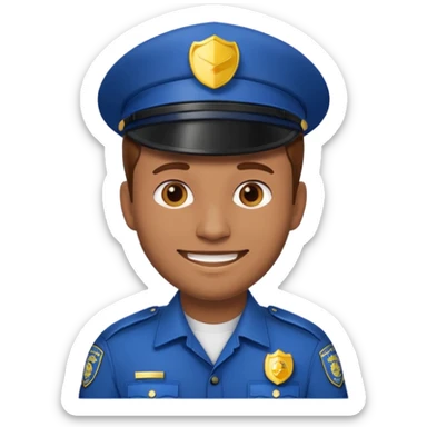 Polizist Emoji mann braune haare sticker
