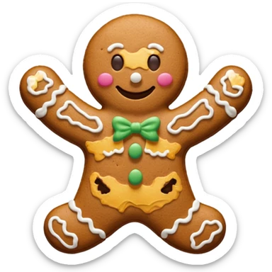 gingerbread man cookie sticker