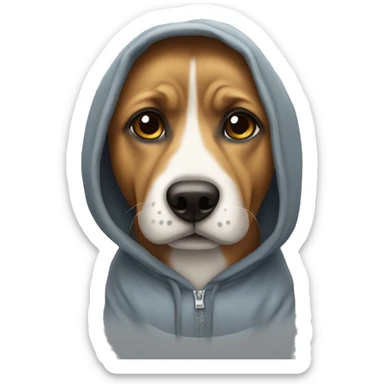 dog wearing a hoodie sticker