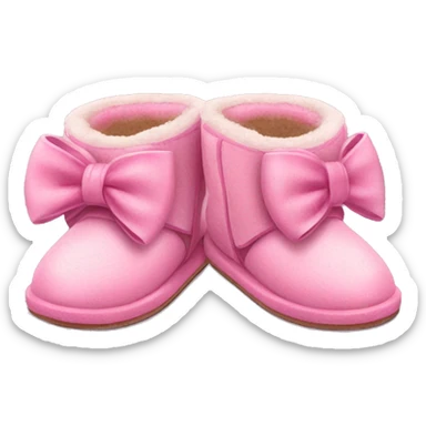 Pink Ugg slippers bows  sticker