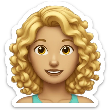 curly-blonde-woman-cat-bengal sticker