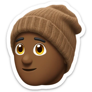 Brown oversized beanie hat sticker