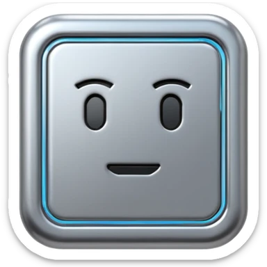 A futuristic microchip emoji made of polished silver chrome, minimal circuit details, smooth metallic surface, soft lighting, iOS emoji style, centered, clean white background sticker