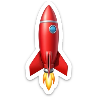 aesthetic red rocket sticker
