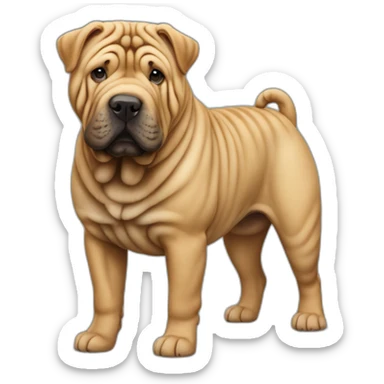 Shar-pei dog full body sticker