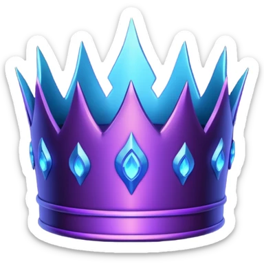 A dark glowing crown with purple neon edges and a small blue flame in the center. Mysterious, powerful, and royal. 👑🔥💜 sticker