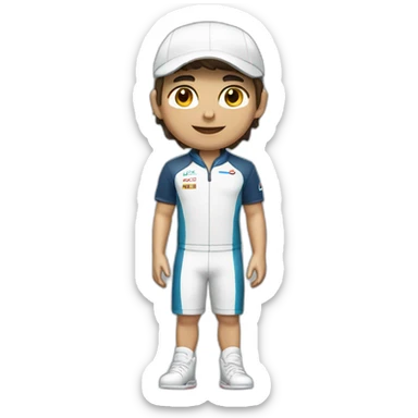 pilote de F1 joue au tennis de table sticker