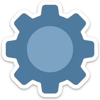 gear settings icon, flat color style, simple and modern sticker