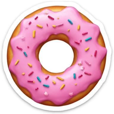Pink donut with sprinkles sticker