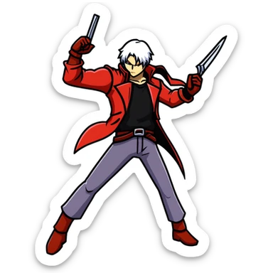 Dante from Devil May Cry in fighting pose sticker