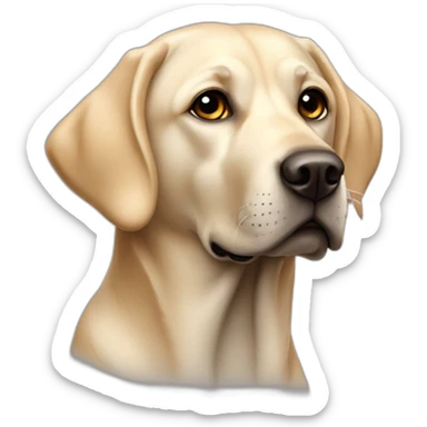 Labrador-noir-oreilles droites et lèvres relevées sticker