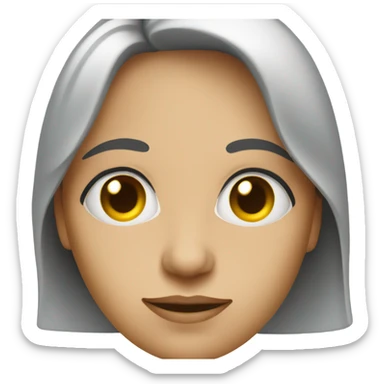 A woman that has eyes really far apart sticker