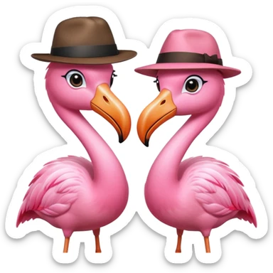 Fedora Flamingos sticker