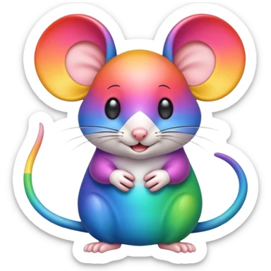 rainbow colored mouse sticker