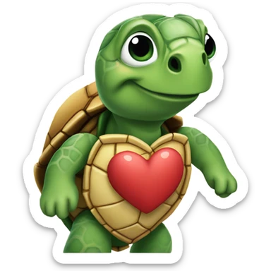 Tortuga corazón sticker