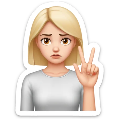 annoyed girl with stop hand gesture sticker