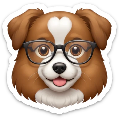 dog with glasses sticker