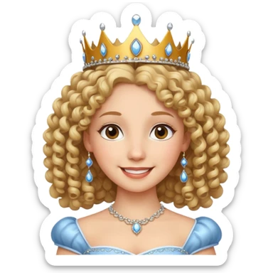 Princesa banca con el pelo rizado sticker