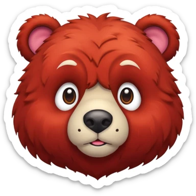 red bear face sticker