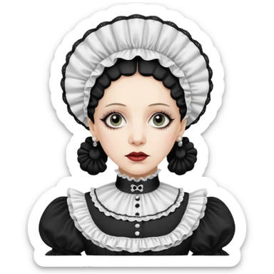 Lene Lovich in white like victorian maid sticker