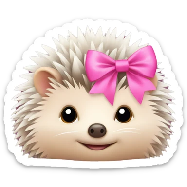 Hedgehog with pink bow  sticker