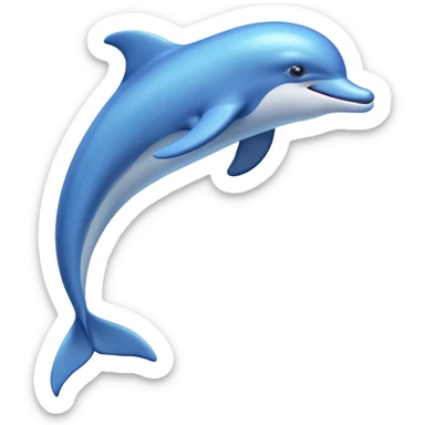 playful blue dolphin jumping sticker
