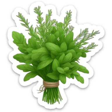 bouquet of green herbs sticker