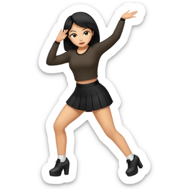 Tan woman with black hair twerking sticker