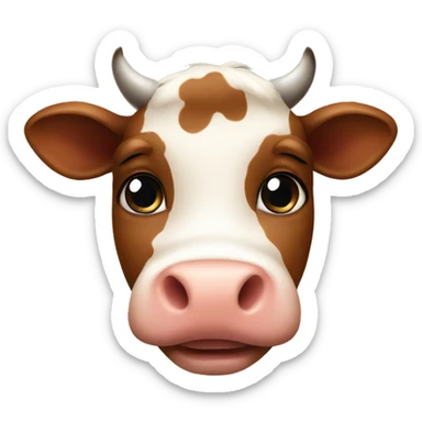 Cute brown cow  sticker