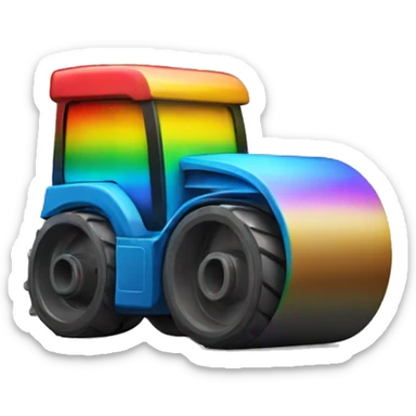 rainbow road roller sticker