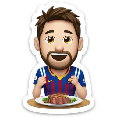 Leo messi comiendo asado sticker