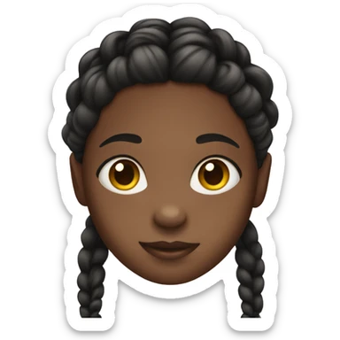 black girl with braids in her hair sticker