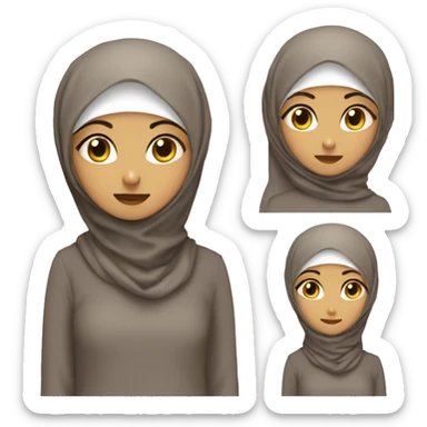 a girl hijabi weith face and gougeus sticker