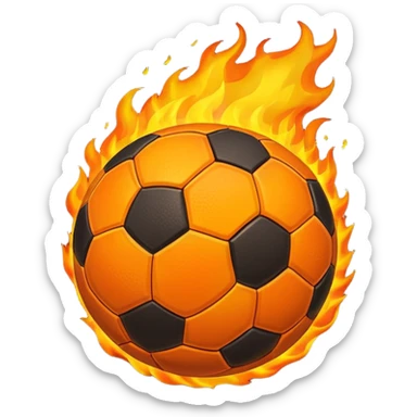 Football on fire sticker