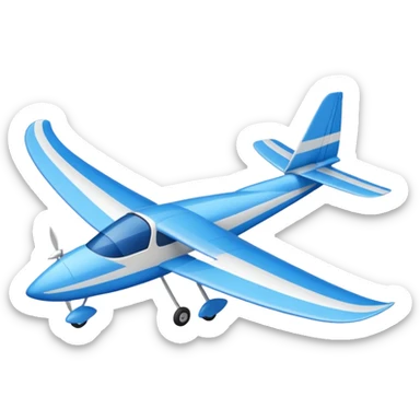 Classic sailplane with blue skies in the background sticker