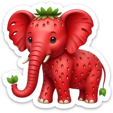 Strawberry elephant  sticker