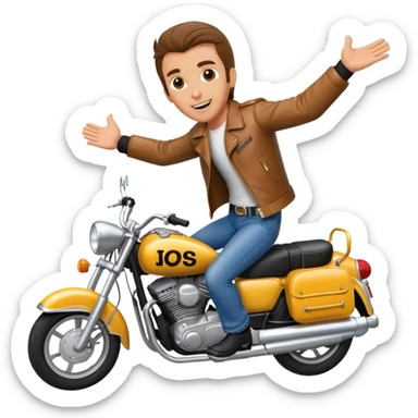 Fonzie riding a motorcycle jumping over a school bus sticker