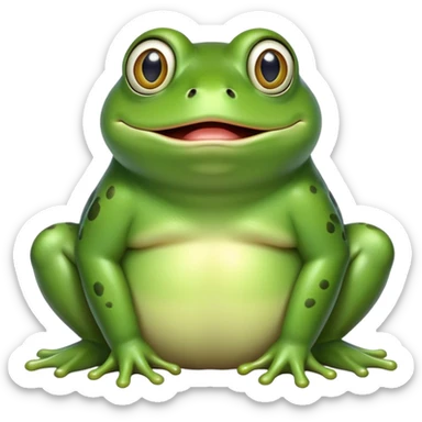 fat green frog with bulging eyes and surprised expression sticker