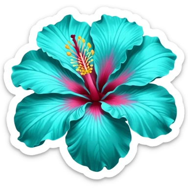 turquoise hibiscus flower 🌺 sticker
