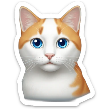 White-orange-cat-with-blue-eyes sticker