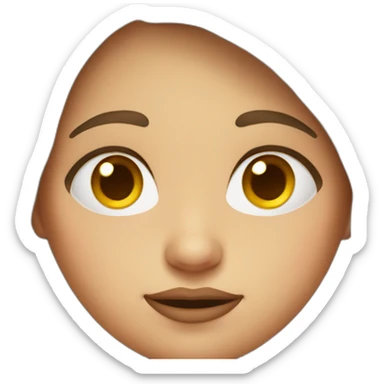 Fat face of a brown hair girl  sticker