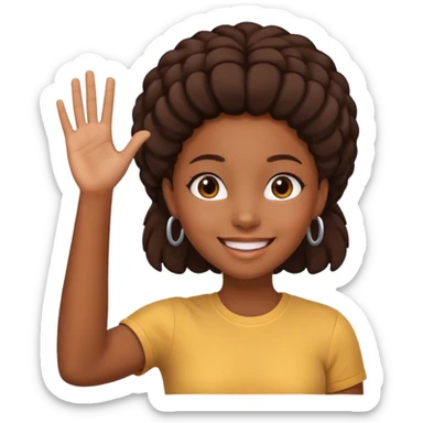 black girl raising her hand sticker