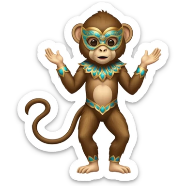 full body of monkey wearing masquerade sticker