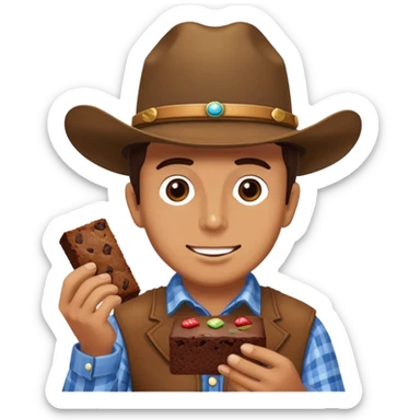 Horse cowboy hat brownie  sticker