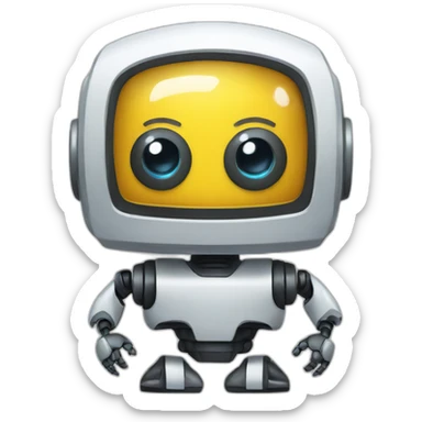 robot with survey sticker